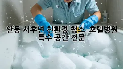 안동 서후면🏡 친환경 청소, ✨ 호텔/병원 특수 공간 전문🧹